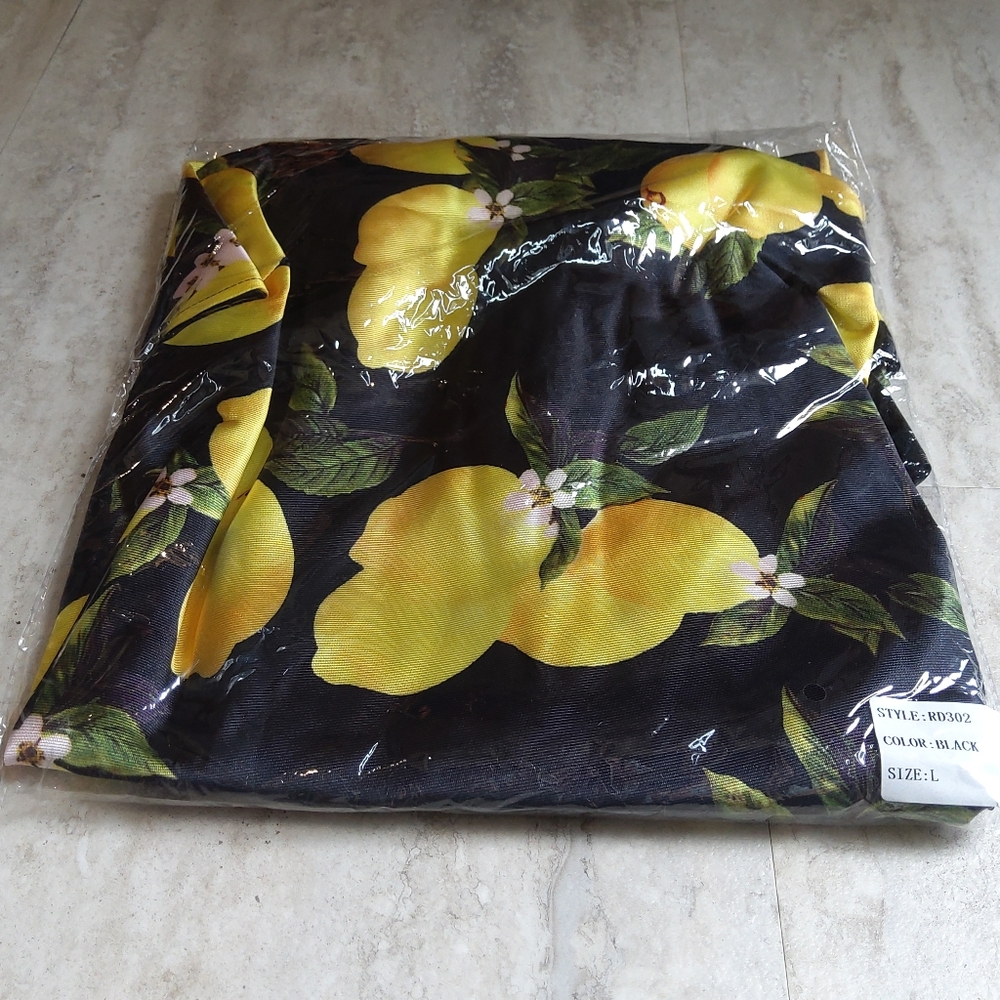 NEW Lemon Print Ruffle Sleeve Mini Dress - Picture 10 of 12